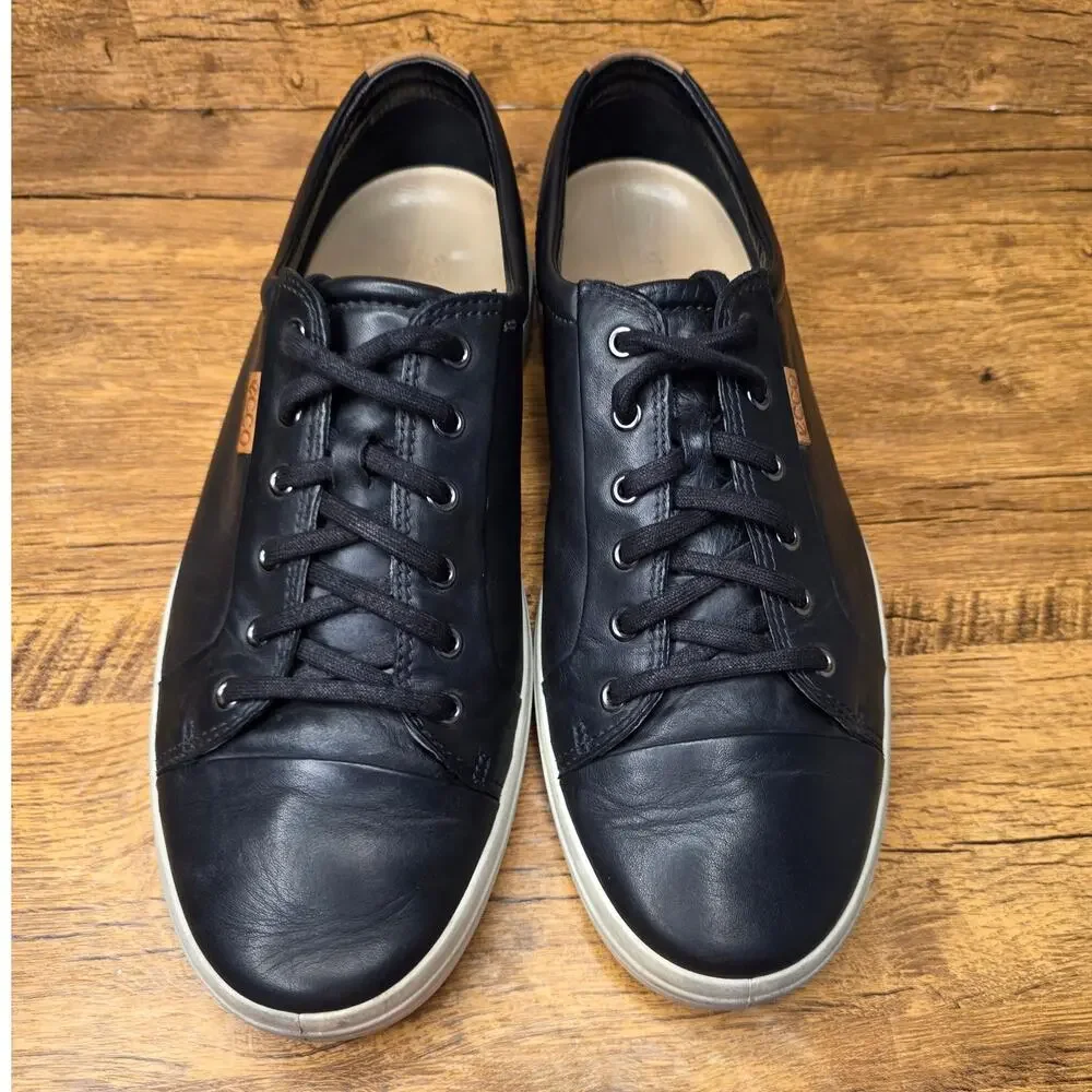 ECCO Soft 7 black leather Mens Sneakers size 46 US12